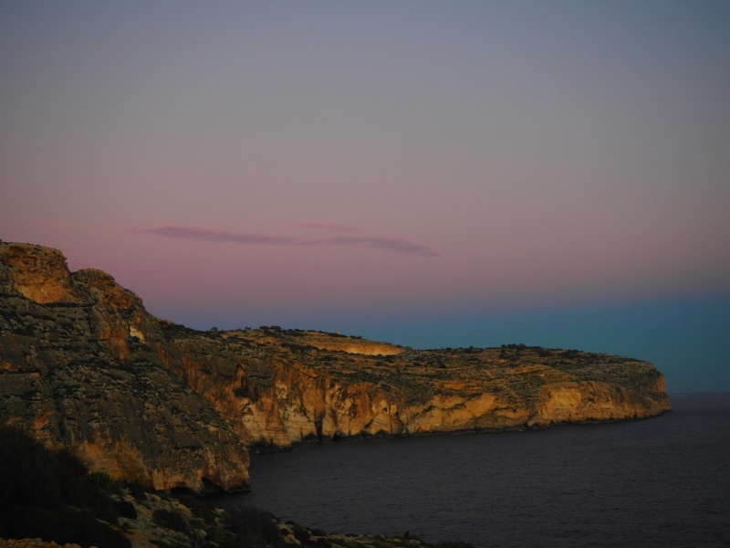 マルタ人気観光地Blue Grotto周辺から見る夕焼け